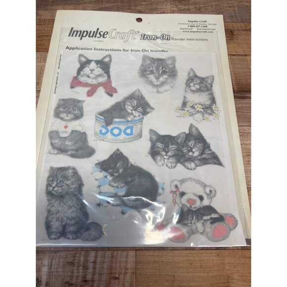 Impulse Craft Iron-On Transfer Soft Touch Cats Design For Whites & Pastels - Picture 3 of 3